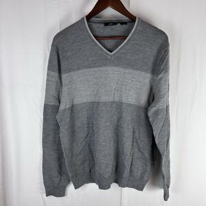 Calvin Klein Men's Merino Wool Blend Gray Sweater Lightweight‎ Size Large